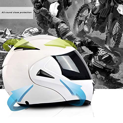 MTTKTTBD Bluetooth Modulares Casco Moto,HD Anti-Fog Doble Visera Casco Integral para Locomotive Mofa Piloto Crash Cruiser con Altavoz Incorporado Micrófono Auricular ECE Homologado