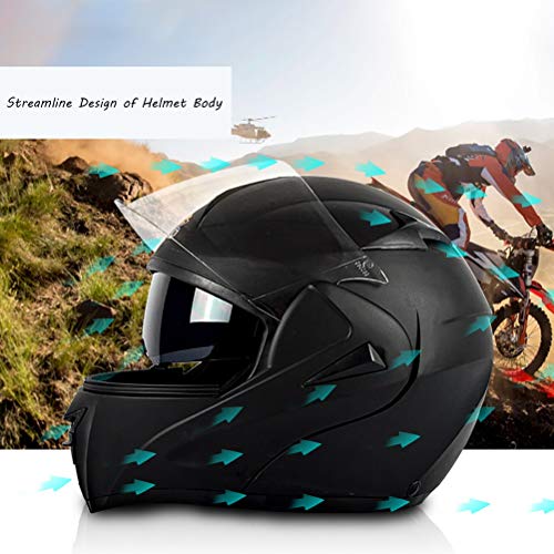 MTTKTTBD Bluetooth Modulares Casco Moto,HD Anti-Fog Doble Visera Casco Integral para Locomotive Mofa Piloto Crash Cruiser con Altavoz Incorporado Micrófono Auricular ECE Homologado