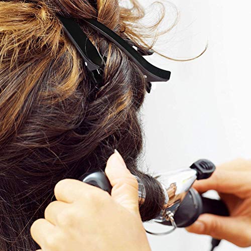 MUCHEN SHOP Pinza de Pelo de Duckbill,12 Pack Plástico Pinzas de Pelo Profesional Seccionador Largo Barrettes Pinza de Cocodrilo de Pelo Clipss para Mujeres Niñas 7,8CM Negro