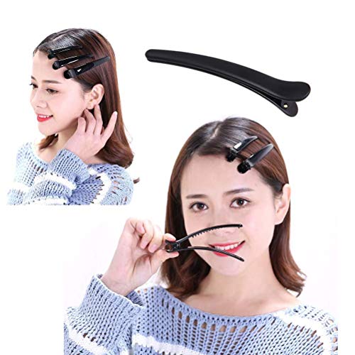 MUCHEN SHOP Pinza de Pelo de Duckbill,12 Pack Plástico Pinzas de Pelo Profesional Seccionador Largo Barrettes Pinza de Cocodrilo de Pelo Clipss para Mujeres Niñas 7,8CM Negro