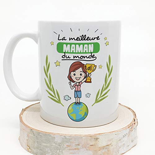 MUGFFINS Mère Tasses Originales de café et Petit-déjeuner à Donner Maman -La Meilleure Mère du Monde - Mug Céramique 350 ML
