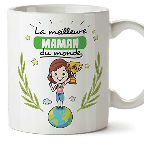 MUGFFINS Mère Tasses Originales de café et Petit-déjeuner à Donner Maman -La Meilleure Mère du Monde - Mug Céramique 350 ML