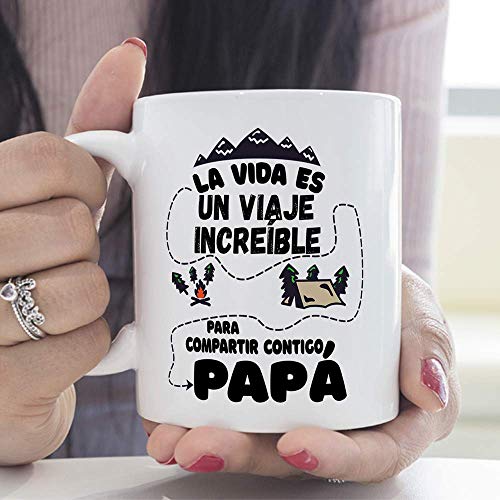 MUGFFINS Taza Papá (La vida es un viaje increíble) - Regalos Originales y Divertidos para el Día del Padre