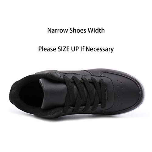 Mujer Zapatillas de Deporte Cuña Zapatos para Caminar Aptitud Plataforma Sneakers con Cordones Calzado de Tacón 4cm Negro EU 36