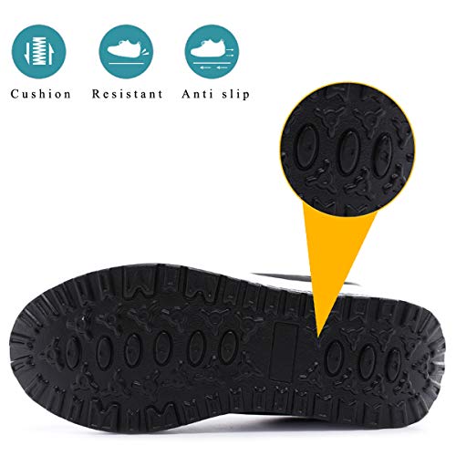 Mujer Zapatillas de Deporte Cuña Zapatos para Caminar Aptitud Plataforma Sneakers con Cordones Calzado de Tacón 4cm Negro EU 36