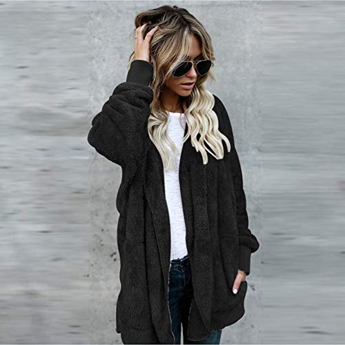 Mujeres Abrigo con Capucha de Abrigo Largo Manga Larga Chaqueta Sudaderas Parka Outwear Casual Cárdigan Capa Hoodie de Lana riou