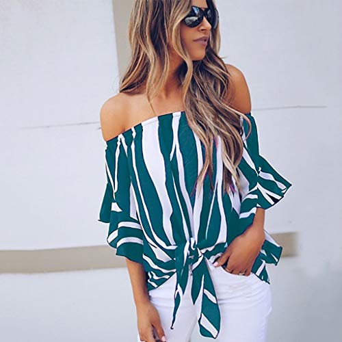 Mujeres Fuera del Hombro Corbata Nudo Imprimir Bandera Americana Imprimir Tops Camisas Casuales Blusa Mujer Redondo De La Túnica De Manga Corto Camisas Blusas Color Block T Shirt Camisetas