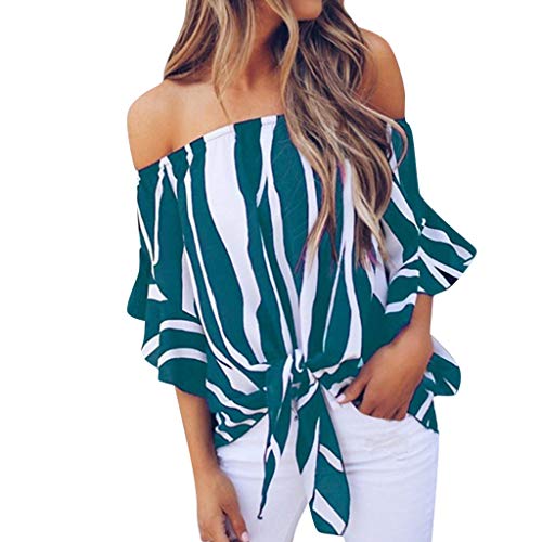 Mujeres Fuera del Hombro Corbata Nudo Imprimir Bandera Americana Imprimir Tops Camisas Casuales Blusa Mujer Redondo De La Túnica De Manga Corto Camisas Blusas Color Block T Shirt Camisetas