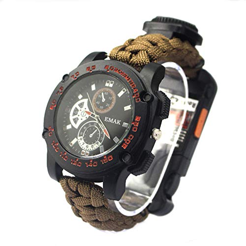 Multifuncional Reloj Brújula Silbido De Supervivencia Al Aire Libre Con Termómetro De Mini Brújula Para La Navegación, Campamento, Excursión, Aventura, Viajes