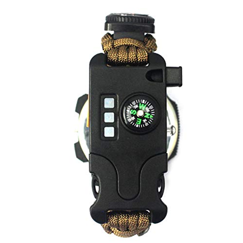 Multifuncional Reloj Brújula Silbido De Supervivencia Al Aire Libre Con Termómetro De Mini Brújula Para La Navegación, Campamento, Excursión, Aventura, Viajes