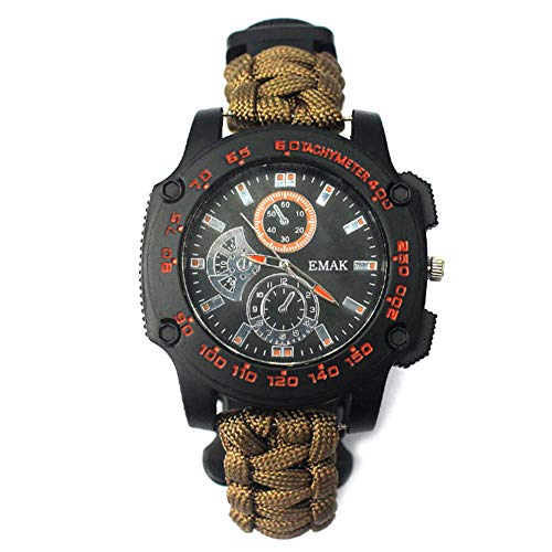 Multifuncional Reloj Brújula Silbido De Supervivencia Al Aire Libre Con Termómetro De Mini Brújula Para La Navegación, Campamento, Excursión, Aventura, Viajes