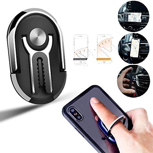 Multifuncional Soporte Movil Telefono,Universal Teléfono con Soporte de rotación del Coche, Teléfono 360° Rotación Agarre de Anillo de Metal para iPhone Telefonos Noviles GPS