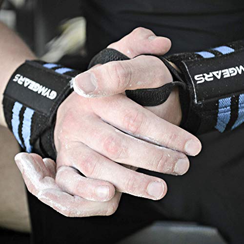 Muñequeras deportivas [set de 2] de 45 cm - muñequeras profesionales, para deportes de fuerza, levantamiento de pesas, culturismo, Crossfit y entrenamiento - Adecuadas para mujeres y hombres, negro