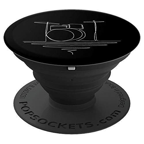 Music Drum Line Art Abstract Minimalist Cool Drummer Gifts PopSockets Agarre y Soporte para Teléfonos y Tabletas