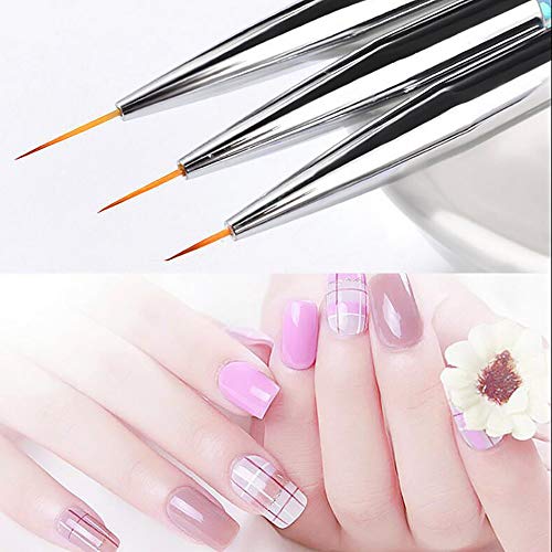 Mwoot Nail Art Brushes, 5Pcs Liner Brush Double Head punteado de cristal Herramientas de manicura Pintura Dot Pen Nail Art Paint Set