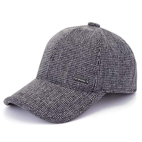 MXBIN Invierno peinada con Orejeras Gorra de béisbol Deporte al Aire Libre de Las Orejeras Ajustables de los Hombres Gorra de Plato Herramienta de reparación de Piezas de Accesorios (Color : Black)