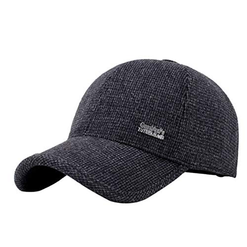 MXBIN Invierno peinada con Orejeras Gorra de béisbol Deporte al Aire Libre de Las Orejeras Ajustables de los Hombres Gorra de Plato Herramienta de reparación de Piezas de Accesorios (Color : Black)