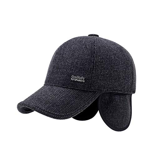 MXBIN Invierno peinada con Orejeras Gorra de béisbol Deporte al Aire Libre de Las Orejeras Ajustables de los Hombres Gorra de Plato Herramienta de reparación de Piezas de Accesorios (Color : Black)