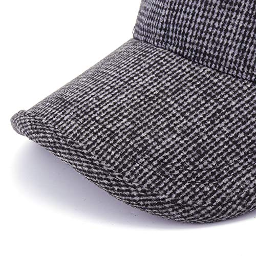 MXBIN Invierno peinada con Orejeras Gorra de béisbol Deporte al Aire Libre de Las Orejeras Ajustables de los Hombres Gorra de Plato Herramienta de reparación de Piezas de Accesorios (Color : Black)