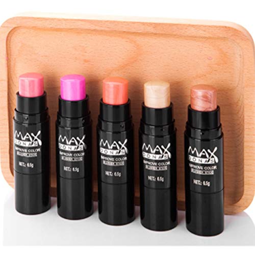MXECO Blush Stick Hidratante Resistente al Agua Colorete de Larga duración Ilumina el Color de la Piel Hidratante Resaltador Multifuncional (1#)