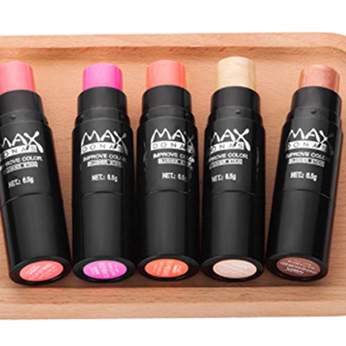 MXECO Blush Stick Hidratante Resistente al Agua Colorete de Larga duración Ilumina el Color de la Piel Hidratante Resaltador Multifuncional (1#)