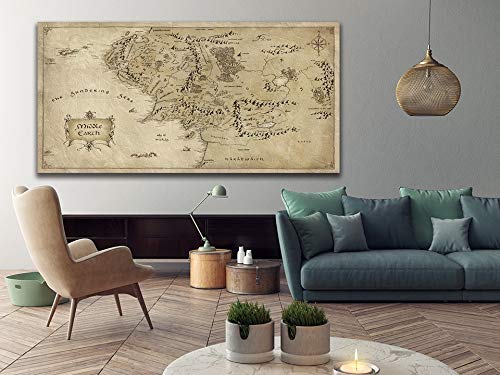 MXLF Lienzo Pintura Película El Señor de los Anillos Mapa Lienzo HD Impresiones Carteles for la Sala Principal del Arte en Cuadros de la Pared No Frame Pinturas