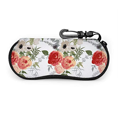 N / A Funda Portátil Caja Para Gafas De Sol,Estuche Para Gafas,Pug Dog (7) Estuche Para Gafas Con Llavero Mosquetón Para Mujer Hombre