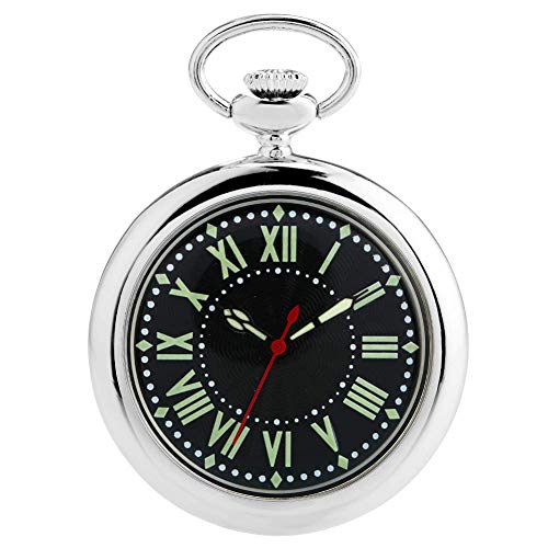 N / A Moda Bolsillo de Cuarzo Reloj de Plata para los Hombres, Relojes de Bolsillo de aleación de Cadena Notable para los niños, Niza Brillante en línea de joyería de números Romanos para los h.