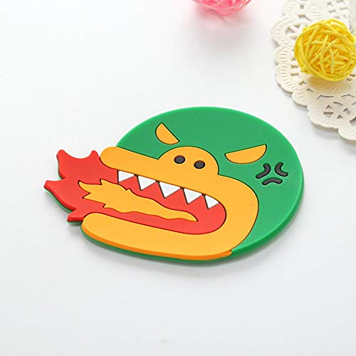N / A Posavasos de Dibujos Animados Hot Mike Coffee Silicona Posavasos de Varios Estilos Mantel Individual Posavasos para Beber Cocina Personal Alfombrilla de Mesa Diámetro de Aproximadamente 9,5 cm