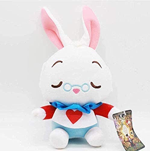 N-L Alicia en el país de Las Maravillas 2 muñecos de Peluche de 20 cm Alice Cheshire Gato Conejo Blanco Suave Juguete de Felpa para niños Regalos Regalos