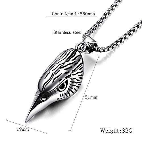 N/A Collana Collana con ciondolo a becco Collana da uomo in Acciaio inossidabile Collane d'aquila Fidanzato Miglior Regalo di gioielli per San Valentino