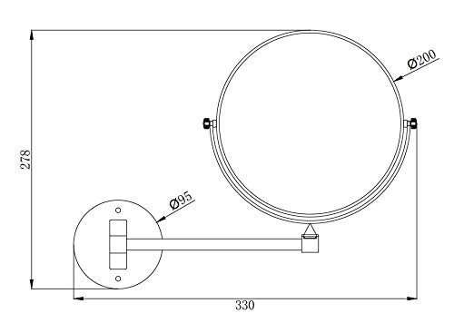 "N/A" Espejo de Aumento de Pared, Espejo para Maquillaje Dos Caras con Brazo articulado