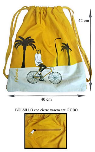 "N/A" Mochila Cuerdas, Set 3 Piezas/Deporte Sport Casual, sobre Cartera y Monedero / 100% Canvas de algodón Reciclado