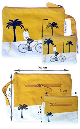 "N/A" Mochila Cuerdas, Set 3 Piezas/Deporte Sport Casual, sobre Cartera y Monedero / 100% Canvas de algodón Reciclado