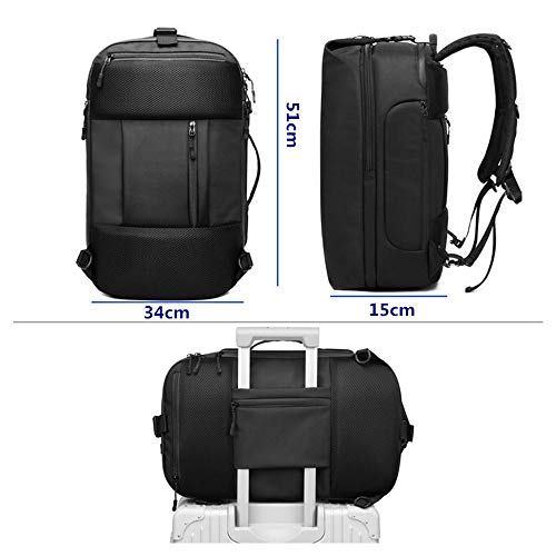 “N/A” Mochila De Viaje Impermeable Multifuncional Para Hombres De Gran Capacidad Al Aire Libre Con Mochila Para Computadora Portátil De Negocios Usb-Negro_Los 34X15X51Cm