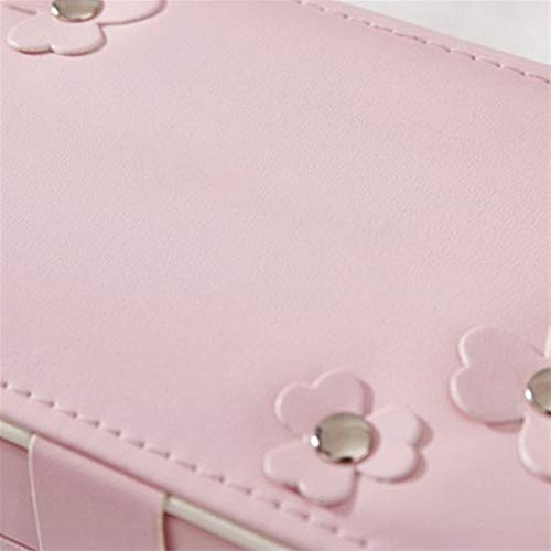 N\A Organizador de Maquillaje, Organizador del almacenaje de Las niñas Portable de la joyería Mujeres viajan 2-Capa del rectángulo Anillo Collar Pendientes Estuche Caja de Regalo (Color : Orange)