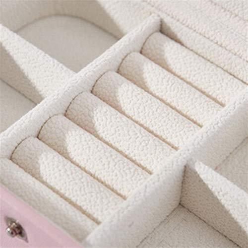 N\A Organizador de Maquillaje, Organizador del almacenaje de Las niñas Portable de la joyería Mujeres viajan 2-Capa del rectángulo Anillo Collar Pendientes Estuche Caja de Regalo (Color : Orange)