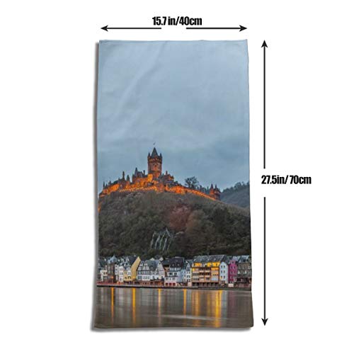 N/A Toalla de baño suave altamente absorbente toalla para baño, hotel, gimnasio, yoga, baño (27.5 x 15.7 pulgadas) Cochem Burg Castillos, arquitectura, edificios de ciudades