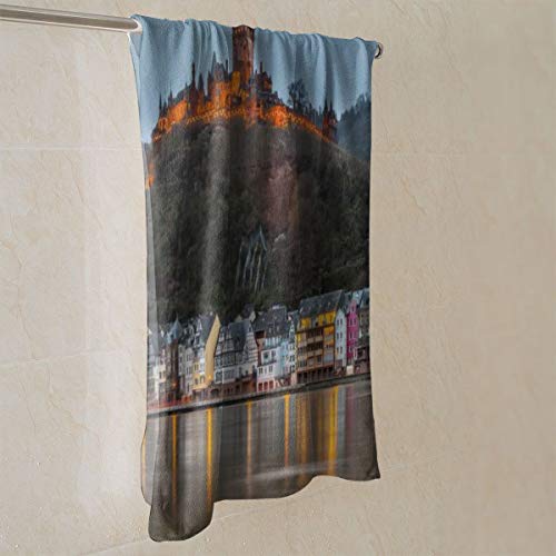 N/A Toalla de baño suave altamente absorbente toalla para baño, hotel, gimnasio, yoga, baño (27.5 x 15.7 pulgadas) Cochem Burg Castillos, arquitectura, edificios de ciudades