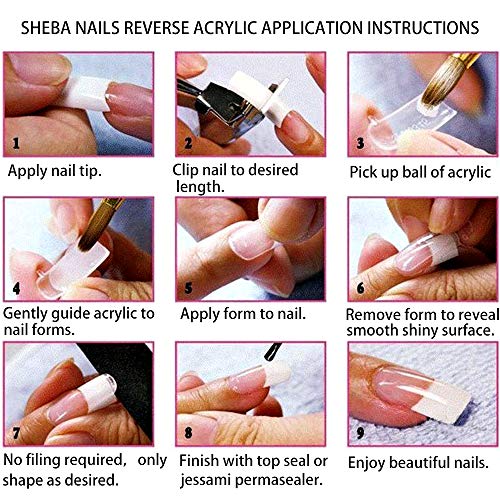 NACTECH 500pcs Uñas Postizas de Acrílico Uña Falsa Artificial Translúcida Oval Clavo Puntas de Uñas Cubierta Completa Manicura Nail Tips Uñas Salón Arte UV Gel DIY Color Natural con Caja 10 Tamaño