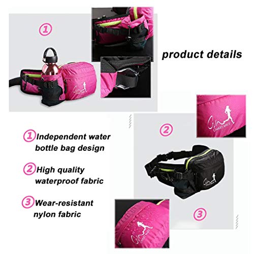 Nai-storage Correr cinturón Reflectante riñonera, con Agua Soporte for teléfono Titular de la Botella for Correr, Impermeable Correa elástica Ajustable, Ideal for Realizar Actividades al Aire Libre y
