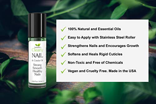 NAIL - El Mejor Tratamiento Natural para Uñas y Cutículas. Hidrata las Cutículas Secas y Trata las Uñas Quebradizas con Vitamina E, Jojoba, Tansy, Mirra y Árbol de Té Anti-Hongos