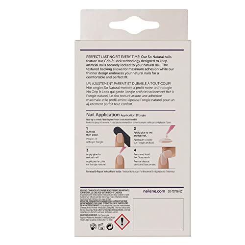 Nailene Así uñas naturales con más aquí y pegamento Corto Perla Fuzzy