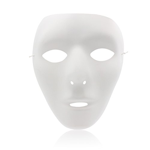Naisidier - 1 máscara de cara completa para disfraz de Halloween, cosplay, disfraces, disfraces, máscaras de fiesta (blanco)