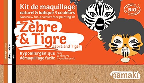Namaki 3 couleurs Zèbre & Tigre Kit Maquillaje Cebra & Tigre, color orange, blanc, noir (TP-3700847800135_013190004_Vendor)