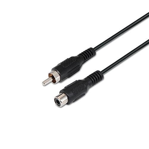NanoCable 10.24.0505 - Cable extension de audio RCA, RCA/M-RCA/H, macho-hembra, negro, 5 m