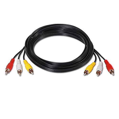 NanoCable 10.24.0802 - Cable de audio video 3 RCA, 3xRCA/M-3xRCA/M, macho-macho, negro, 1.8mts