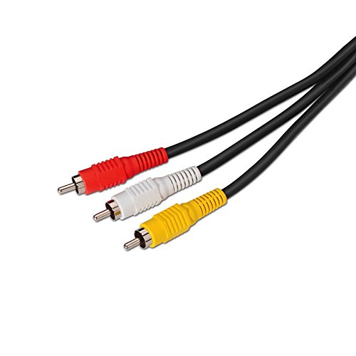 NanoCable 10.24.0802 - Cable de audio video 3 RCA, 3xRCA/M-3xRCA/M, macho-macho, negro, 1.8mts
