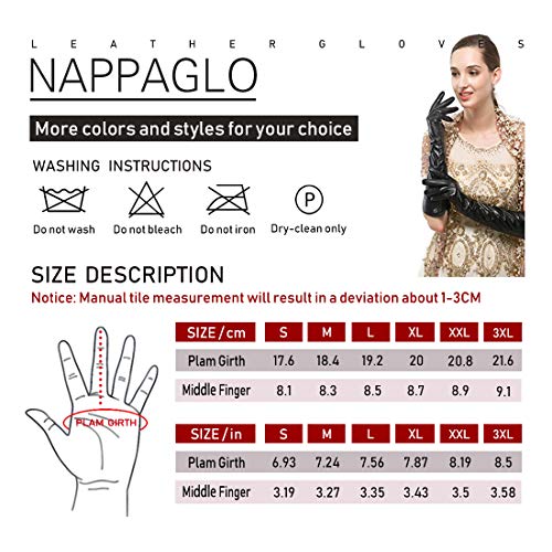 Nappaglo Classic Women's- Guantes con dedos al descubierto, de piel,  para mujer, Pequeño, Black