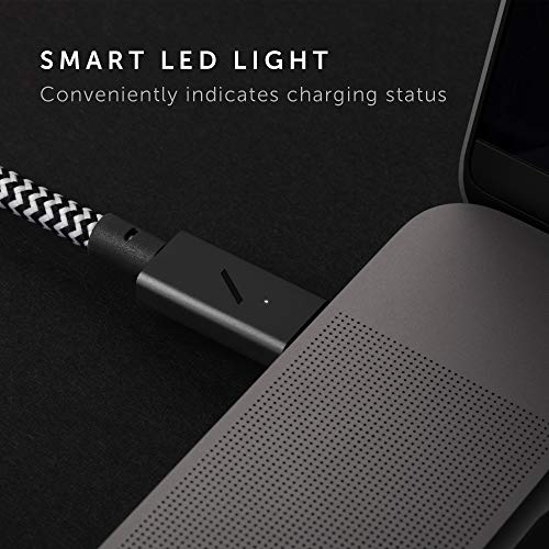 Native Union Cable Belt Tipo-C Pro USB-C a USB-C - 2,4 m Cable de Carga Compatible con MacBook y MacBook Pro 2016-2020, Microsoft Surface Go, Google Pixel 3/3 XL, Samsung Galaxy S20 (Cebra)